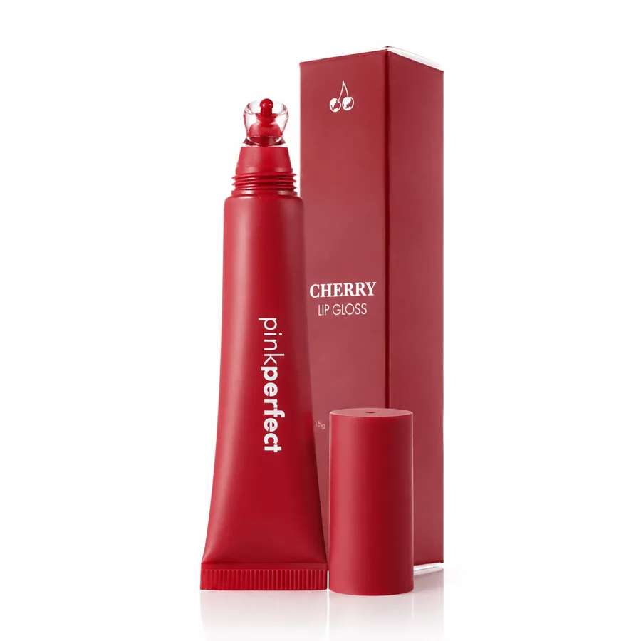 Lip Gloss Cherry da PinkPerfect com a embalagem